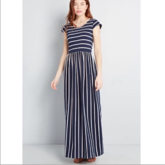 Striped Modcloth maxi dress sz L - Picture 1 of 6